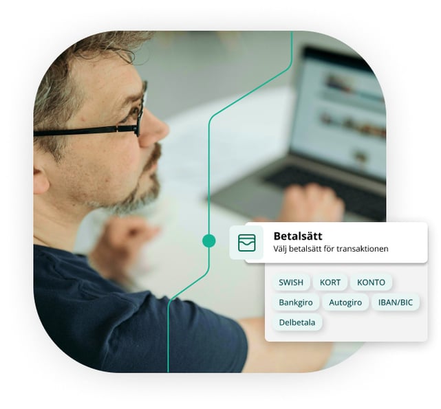 Man by computer